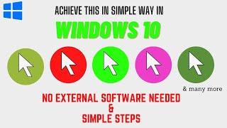 Colorful Circle Around Mouse Pointer Windows 10 - No External Software EASIST WAY