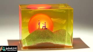 Love  in the Mountains at Sunset  Epoxy Resin Art