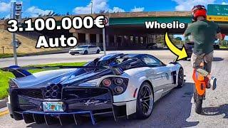 WHEELIES NEBEN EINEM PAGANI