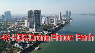 4K HDR Drone Phnom Penh New Building Development In Chroy Changvar Satellite City