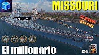 World Of Warships Español: Missouri, el millonario (228K dmg) con Choche B