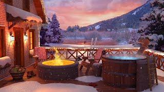 Winter Escape Ambience: Crackling Fire, Peaceful Nature Sounds, Satisfying Snow and Ice Sounds