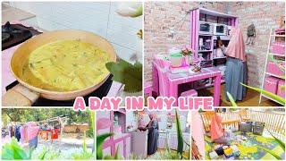 A Day In My Life Ibu Rumah Tangga Dirumah Pink Desa || Beres-Beres Rumah Lanjut Masak Menu favorit