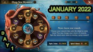 DEEP SEA MYSTERY EVENT 1/22 : SPIN THE WHEEL DAY 1 : GUNS OF GLORY RTS/MMO/F2P/WAR/CITY BUILD