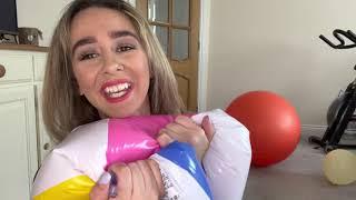 ASMR blowing up and deflating a beach ball sounds