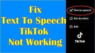 Text To Speech TikTok Not Working || How To Fix Text to Speech Not Showing on TikTok