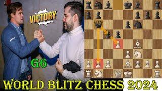 LONDON SYSTEM!! Magnus Carlsen vs Ian Nepomniachtchi || World Blitz Chess 2024 - F - G6