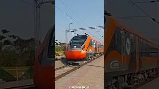 Orange Vande Bharat 22962 Ahmedabad  Mumbai Vande Bharat Express Crossing Gandhi Smriti Navsari