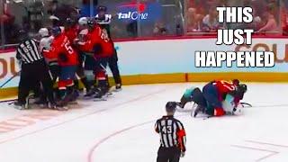 Brandon Duhaime Tye Kartye, Tom Wilson Fight Scrum | Seattle Kraken v Washington Capitals Highlights