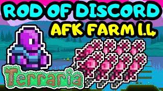 AFK ROD OF DISCORD FARM TERRARIA 1.4! Terraria Rod of Discord farm tutorial! Chaos elemental farm!