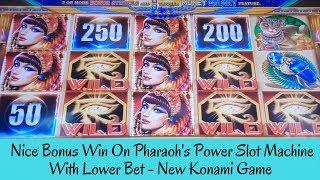 NEW KONAMI GAME - NICE WIN WITH LOWER BET ON PHARAOH'S POWER SLOT MACHINE - SunFlower Slots