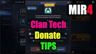 MIR4 Clan Tech Donate Tips