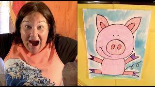 Pig with Mrs  Blue