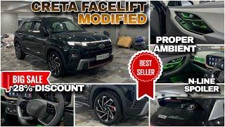 CRETA FACELIFT 2024 MODIFIED  N-LINE SPOILER  PROPER AMBIENT LIGHT  28% DISCOUNT