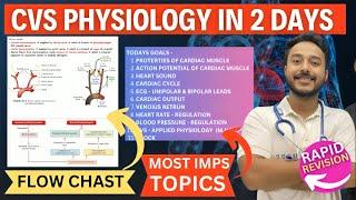 Cardiovascular physiology  mbbs 1st year in 2 days | cvs physiology important topics and note