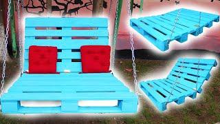 HOW TO MAKE A CHIC SWING OUT OF OLD WOODEN PALLETS? DIY WITH WOODEN PALLETS
