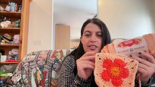 New! Review of Red Heart Flower Power Yarn &  Bernat Blanket Patchwork!