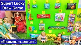 Chocolate Game விளையாடலாமா?Barbie Family Fun Game With Chocolate and Toys/Barbie Stories in Tamil