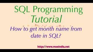 How to get month name from date in SQL?