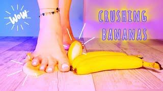  Experiment: What if crush bananas with feet? | Feet ASMR | Crushing things