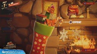 Search Holiday Stockings in the Winterfest Cabin Challenge Guide - Fortnite