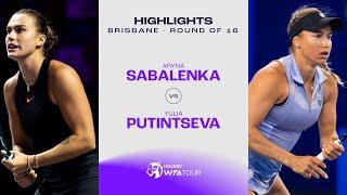 Aryna Sabalenka vs. Yulia Putintseva | 2025 Brisbane Round of 16 | WTA Match Highlights