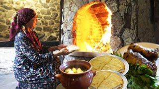 BALKARIA Village Life. National cuisine of Balkars. Village Life in Russia