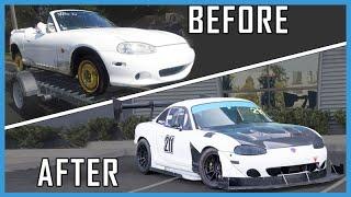 Building A Boosted MX-5 Miata Racecar in 15 Minutes