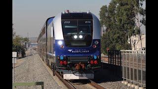 Highspeed Amtrak Pacific Surfliner Trains in Tustin, CA