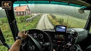 Driving on Foggy Day - Off Road | Pov Truck Drving Mercedes Benz | 4K, ASMR