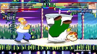 NICK54222 MUGEN: Homer Simpson and Hamtaro VS Peter Griffin and Master Shake