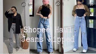 Shopee Haul Ripped Jeans Kekinian