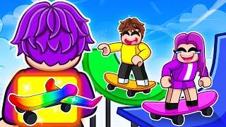 I Pretended to be a NOOB in Roblox SKATEBOARD OBBY, Then used a $100,000 Skateboard!