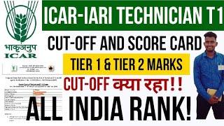 ICAR TECHNICIAN T1 CUT-OFF AND MARK'S OUT ALL INDIA RANK! #ICAR #Iari