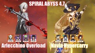 C0 Arlecchino Overload & C0 Navia Hypercarry | Spiral Abyss 4.7 | Genshin Impact