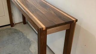 Walnut Table with Cherry Stripes