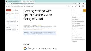 Getting Started with Splunk Cloud GDI on Google Cloud || #qwiklabs || #GSP947