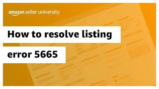 How to resolve listing error 5665