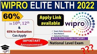 Wipro Elite National Talent Hunt 2021-2022 | Wipro NLTH Registration 2022 | Off Campus Recruitment