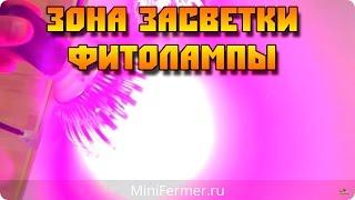 Зона засветки led фитоламп Е27 (выбор лампы)