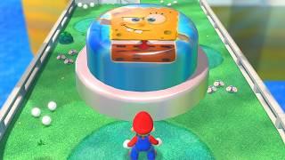 What happens when Mario presses the SpongeBob Switch in Super Mario 3D World?