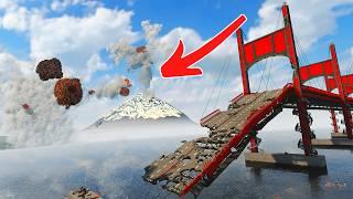 Which Bridge BEST Survives a VOLCANO ERUPTION! Teardown Destruction