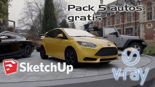 PACK 5 AUTOS GRATIS - SKETCHUP - VRAY