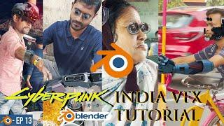 @keentools GeoTracker Hand Tracking | Cyberpunk India VFX in Blender Tutorial