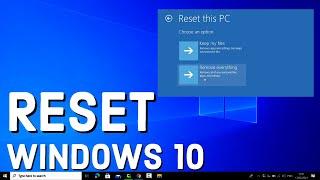 Windows 10 - How To Reset Windows To Factory Settings Without Installation Disc