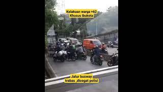 jalur busway di trabas motor auto di cegat Polisi #shorts #short #busway #polisi