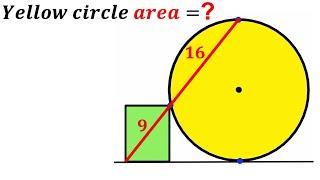 Can you calculate area of the Yellow Circle? | (Rectangle) | #math #maths | #geometry