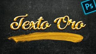 Como hacer letras de ORO en Photoshop tutorial crear efecto texto color oro curso adobe cs6 cc