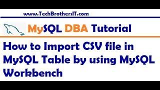 How to Import CSV file in MySQL Table by using MySQL Workbench - MySQL DBA Tutorial
