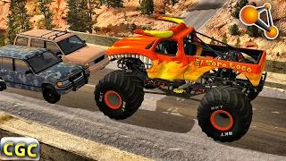 Monster Truck high speed Jumps Crashes BeamNG Drive #1